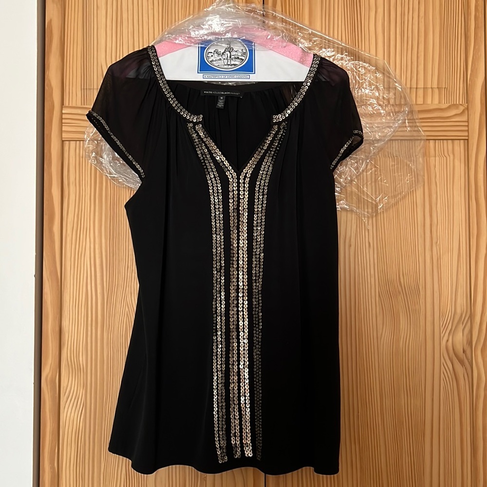 WHBM Like New Black Top! Sz Med